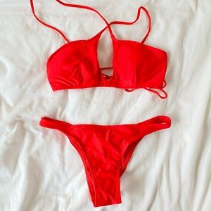 Aerie front cross bikini set